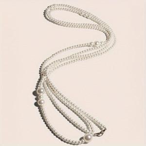 MillionGrid Thời trang giả ngọc trai eo chuỗi phụ nữ với váy phụ Áo len nhiều lớp ngọc trai eo chuỗi phụ nữ đơn giản Vòng hạt chuỗi cơ thể chuỗi