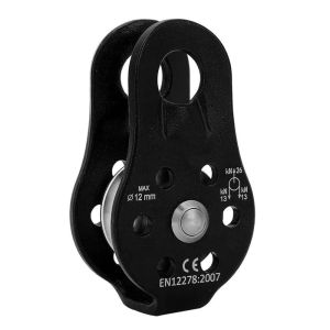 SAVVYSHELF 12mm Rock Climbing Pulley Block Single Swivel Rope 26KN Pulley Cableway Accessories Durable Heavy Duty Fixed Pulley Mountaineering