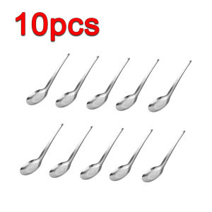 【Swan Home】20Pcs Stainless Steel Flat Spoons Metal Soup Rice Dinner Spoon Ice Cream Candy Dessert Coffee Teaspoon Kitchen Scoops Tableware