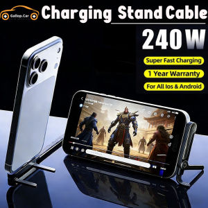 240W 1.5m Charging Cable Phone Stand Fast Charging Type C for Android with 90° Elbow Fold Stand