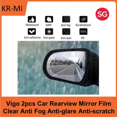 Vigo 2 PCS 135mm*95mm Car sideview Mirror Anti Fog Film Anti-glare Anti Mist Anti-scratch Waterproof Rainproof View Mirror Window Clear Protective Film Shape