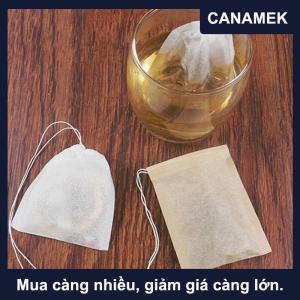 【CANAMEK】 100 cái lốc túi trà lọc túi giấy rỗng dây kéo teabag cho thảo mộc lỏng trà
