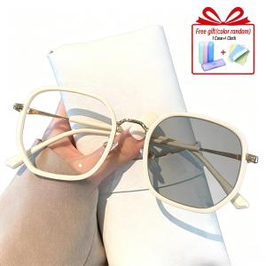 Korean Photochromic Ins-style Decorative Glasses with Super Large Frames Graded Glasses for Nearsighted