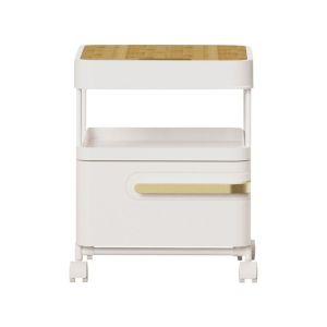 Table with Gold Frame Aesthetic table bed With Wheels Side Table with Drawer Living Room
