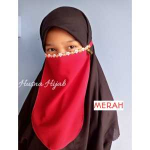 [HUSNA HIJAB] Cadar Tali Polos Renda Untuk Anak / Cadar Anak