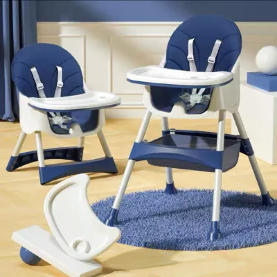 LUNABABY Baby Kid Compact Dining Chair Seat / Adjustable Height / Toddler Feeding Eating Chair
