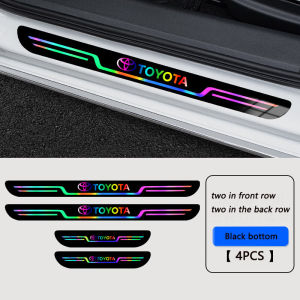 [Color Change] [4 pieces/set] Car door sill strip sticker decal laser PVC anti-scratch protection door sill strip GM Toyota Camry Corolla Vios Hilux Innova RAV4 Wigo