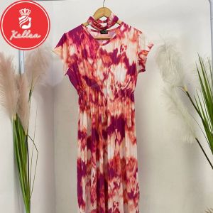 Dress Wanita Kekinian Bondu Set By RGB Karet Pinggang Dress Mano Ootd Casual Wanita Trendy Bahan Jersey Lengan Pendek Busui Friendly-XELLEA