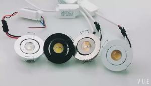 3W COB Small Recessed LED DownlightsAdjustable Direction Cabinet LED Lighting Fixtures Hole Size 40-45mm
