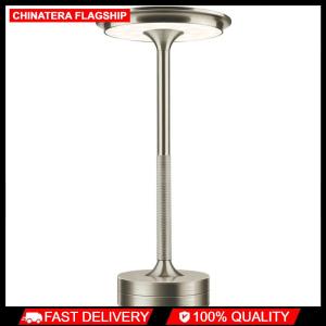 Rechargeable Metal Table Lamp Dimmable Desktop Night Light with 3 Color Modes for Restaurant Hotel Bar Bedroom Decor