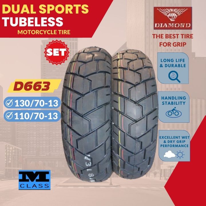 SET R13 D633 DUAL SPORTS TUBELESS TIRE FOR NMAX RAPID 150 RFI