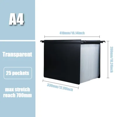 25Pockets Expanding Hanging File Folder Rainbow Expandable Accordion Hanging File Folder Organizer for Filing Cabinet A4