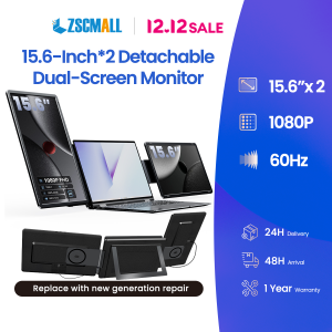 【SG Local Warehouse】ZSCMALL 15.6-Inch Detachable & Rotatable 1080P FHD Dual Screen IPS Portable Monitorfor Laptop External Monitor Dual Speakers Extender Display. with Bag for LaptopPC Phone Xbox switch PS4/5【Delivered Whinin 72 Hours】