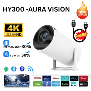 Projector HY300 Android 11 LCD 4k Projector 1080P Double WIFI With bluetooth Office Home projector