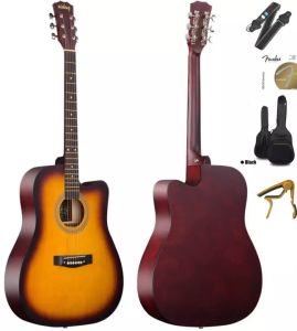 41 Inch Low Action With Truss Rod Acoustic Guitar For Beginners Students Novice General Practice Introduction