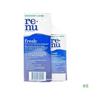 Renu Fresh รีนิว น้ำยาล้างคอนแทคเลนส์ 355mlฟรี60ml.และขนาดเล็ก 60และกลาง 120 ml.