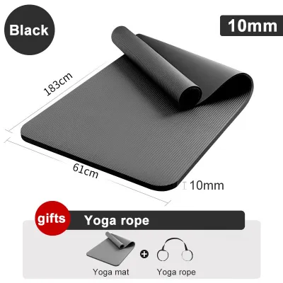 Olyhealth 10MM NBR Yoga Mat Exercise Pad Thick Non-Slip Tasteless Beginners （183cm X 61cm)
