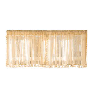 Lace Curtain Transparent Thread Weaving Window Short Curtain Enhancing Decorations for Homes or Cafes
