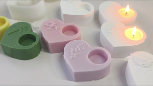 Epoxy Candlestick Silicone Mold Base Mould Heart Shaped Holder Molds Ornaments Home Decorations Mould