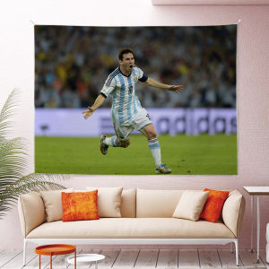 Ready stock sa local warehouseMessi wall tapestry for boys bedroom commemorating Argentinas football championship win dormitory bedroom wall decoration background cloth