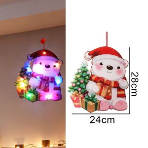 DIY Christmas Tree Pendant Glowing Small Pendant Scene Arrangement Santa Snowman-Deer Christmas Decorations Easy To Use