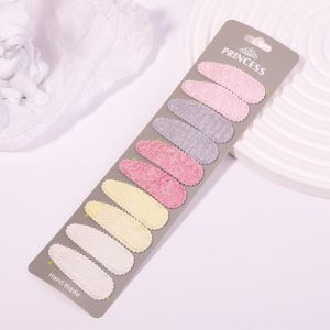 10Pcs/set Cute Embroidery Print Waterdrop Shape Hair Clips for Girls BB Hairpin Barrettes Headwear Kids Baby Hair Accessories