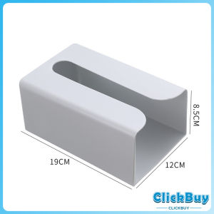 ClickBuy กล่องทิชชู่ติดผนัง มีแผ่นกาวติดยึดผนัง ไม่ต้องเจาะผนังWall Mounted Tissue Box