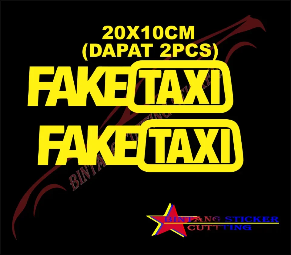 CUTTING STICKER MOBIL TULISAN FAKE TAXI STIKER TAXSI | Lazada Indonesia