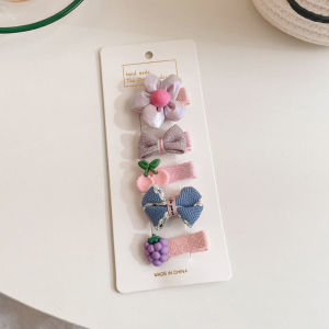 5pcs/set Baby Hair Clips Baby Girls Bows Hair Pins Tiny Hair Bows Clips for Girls Infant Toddlers