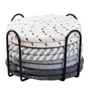 8ชิ้นเสื่อเสื่อถักใช้งานได้จริงเสื่อปูรับประทานอาหารฉนวนความร้อนที่รองถ้วยผ้ารองจานสำหรับรับประทานอาหาร