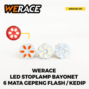 WERACE Lampu LED Stop 6 Mata Gepeng Flashing Bayonet