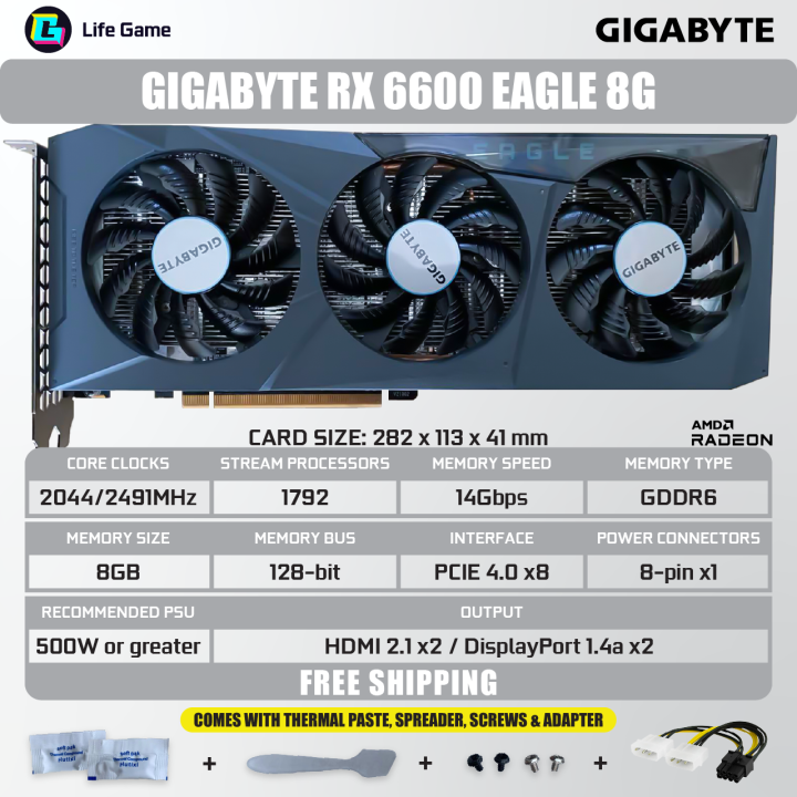 Used MSI RX 6600 XT MECH 8G 8GB GIGABYTE GDDDR6 AMD Graphic Graphics