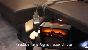 【SG Stock】Essential Oil Diffuser Aroma Humidifier,7 Colors Fireplace Flame Ultrasonic Air Diffuser with Timer