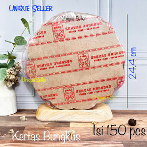 [Isi150] Kertas Bungkus Bunga Naga Coklat / Kertas Bungkus Bulat / Kertas Nasi Coklat Kembang / Kertas Nasi Coklat Bunga / Kertas Bungkus Coklat Kembang Bulat Bundar / Kertas Nasi Piring Rotan / Kertas Minyak Bulat Coklat