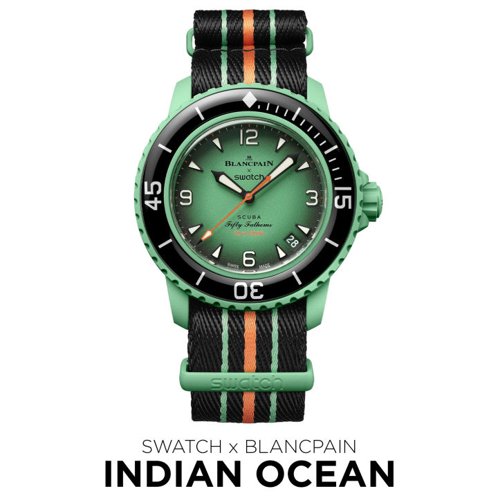 Swatch x Blancpain Scuba Fifty Fathoms Indian Ocean Green Dial