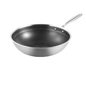 ADDO 32cm Stir Fry Pan Stainless Steel Non-Stick Stove/induction Pan Household Flat Bottomed Frying Pan Kitchen Cookware