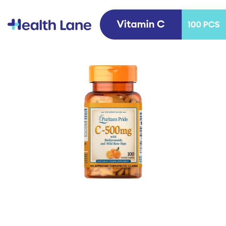 Puritan's Pride Vitamin C Ascorbic Acid Citrus Bioflavanoids Rose Hips 500mg 100 caplets