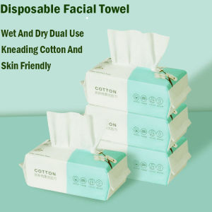 100PCS Natural Disposable Face Towel Travel Facial Cleansing Wet and Dry Makeup Remover Pearl Cotton Soft Makeup Towel