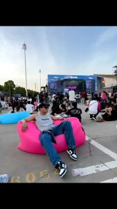 Trendy inflatable sofa for lazy people outdoor beach air sleeping bag portable inflatable bed in stock popular online product