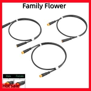 Family Flower Flash Sale 1ชิ้นสายเคเบิลแปลง3พินสำหรับ bafang มอเตอร์ไฟฟ้าจักรยานไฟฟ้าตัวขับหัวคันเร่ง eBike ตัวแปลงสัญญาณเซ็นเซอร์สายเคเบิลต่อขยายสำหรับตัวผู้และตัวเมีย