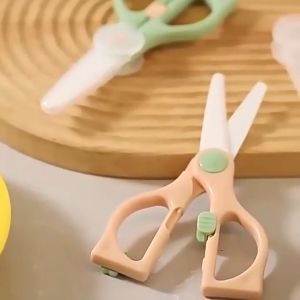 🇸🇬SG Ready Stock🇸🇬 Baby Food Scissors Food Cutter for Kids Toddler Safe Feeding Ceramic Stainless Steel with Case