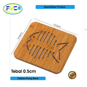 Tatakan Piring Aesthetic Meja Makan Kayu Alas Gelas Kopi Teko Kecil Besar Bulat Kotak Anti Panas dan Slip Serbaguna