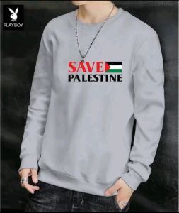 Promo Sweater Keren Kaos Pria Distro Save Palestine Crewneck Trendy Sweatshirt Elegan Sweter Kasual