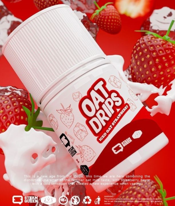 Oat Drips V8 Iced Oat Strawberry 60ML by JVS x Steam Queen - Liquid OD