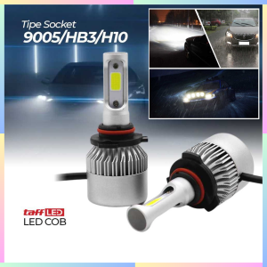 FAST DELIVERY TaffLED Lampu Depan Mobil LED Super Terang COB Headlamp 8000LM Cool White H10 2 PCS