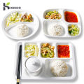 Konco Melamine Plastic Food Plates high temperature resistance Dinerware Square Plate Round Plate for school students and workers Fast food restaurant plate Dining Serving  Dishes. 
