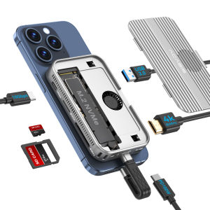 ACASIS Docking Station 10Gbps M.2 NVMe SSD Enclosure & USB C Docking Station with Cooling Fan for iPhone 16 15 Pro/Pro Max/Plus ProRes Tool Free Installation Supports SSD Size 2230/2242/2260/2280 B+M M-Key
