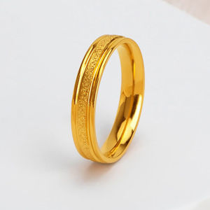 OYJR แหวนทรายเรียบๆ แหวนสแตนเลสสำหรับผู้หญิง ไม่ลอก