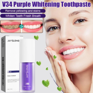 V34 Toothpaste Teeth Care Purple Toothpaste Colour Corrector Toothpaste Teeth Whitening Reduce Yellowing And Remove Bad Breath