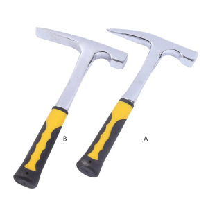 Rock Pick Hammer with Non-Skid Handle Steel Geologist Hammer Drop Forged Masonry Hammer for w/ Pointed Tip & Shock Redu